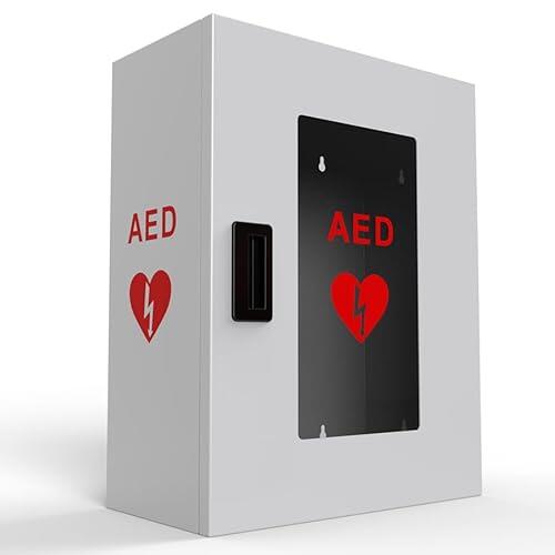 Gabinete Universal para Desfibrilador DEA sin Alarma – Caja de Pared para Uso Interior y Exterior – Armario Seguro Primeros Auxilios – Acceso Público Rápido – Ideal para Escuelas, Espacios Públicos
