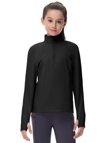 MoFiz Chaqueta Deportiva Niña Cremallera Sudadera Forro Polar para Deportes Negro 122-140