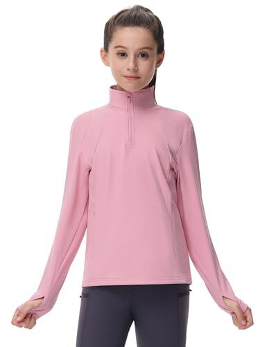 MoFiz Chaqueta Deportiva Niña Cremallera Sudadera Forro Polar para Deportes Rosa 140-158