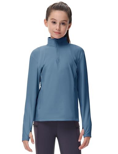 MoFiz Chaqueta Deportiva Niña Cremallera Sudadera Forro Polar para Deportes Azul 140-158