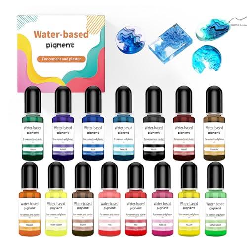 Ferizzia 15 Piezas Colorante Resina Epoxi, 15 Colores Pigmento Resina Epoxi Líquida, Alcohol Ink Alta Concentración, Vibrantes Tinte de Jabón Natural, para DIY, Manualidades, Jabón, Pintura Artística