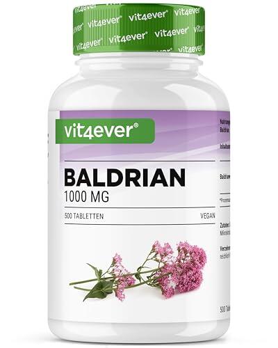 Valeriana – 500 comprimidos – 1000 mg por ración diaria – raíz de valeriana auténtica – más de 8 meses de suministro – sin aditivos innecesarios, alta dosis, vegano
