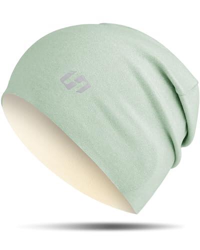 HASAGEI - Gorro térmico para correr para hombre y mujer, gorra de ciclismo bajo casco, verde, Talla única
