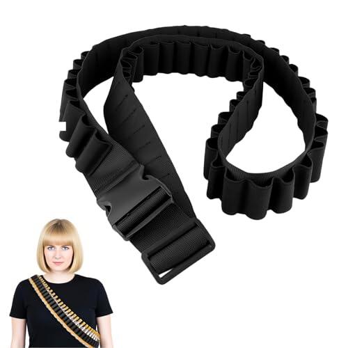 ZIJANG Cinturón de Cartuchos de Disparo, 27 Ranuras Faja Transportadora de Licores Mini, Nylon Ajustable Cinturón de Licor, Mini Correa de Vino Negro para Mardi Gras, Fiestas
