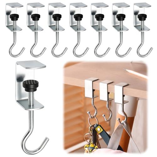 MAIXINNEW 8 Piezas Ganchos para Colgar Bolsos en Mesa, Soporte de Bolso para Mesa, Gancho Ajustable para Colgar Bolsas de Mano para Mesa y Escritorio Debajo del Mostrador
