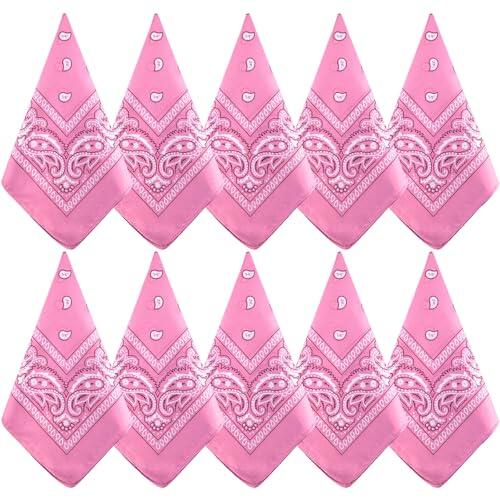NACHLYNN 10 pañuelos para mujer y hombre, bandana para hombre, diseño de cachemira, Rosa., 22 x 22 Zoll