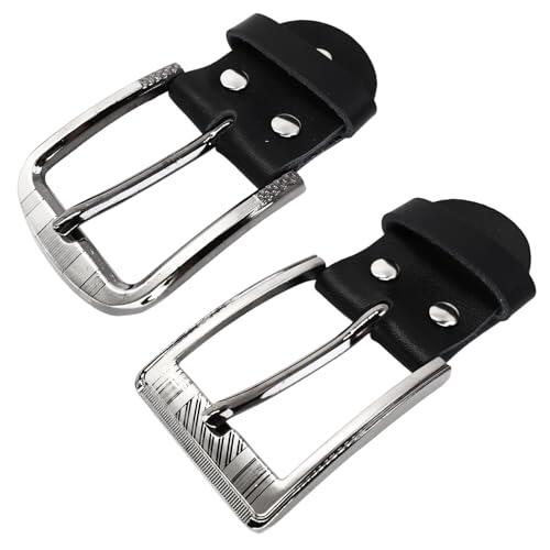 2PCS Hebilla de Cinturón Metal Hebillas Cinturon Cinturón para Hombre y Hebilla Cuadrada de Repuesto en Piel Real, Compatible con Cinturones de 3,4 a 3,8 cm de Ancho, Estilo Atemporal y Funcionalidad