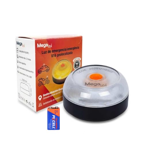 Luz de Emergencia V16 Geolocalizada y conectada con la DGT 3.0 – Obligatoria Desde Enero 2026 - Homologado DGT 3.0 - Visible 1km y 360º - Resistente al Agua