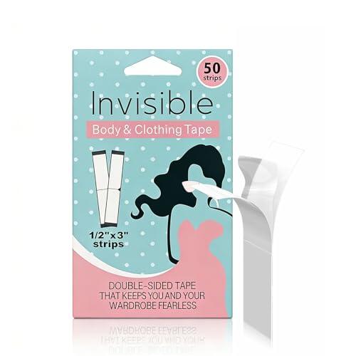 liuchanghe Cinta Doble Cara Ropa y Piel Invisible, 50 Piezas Fashion Tape -Sin Daños en Piel y Ropa-Sin Residuos