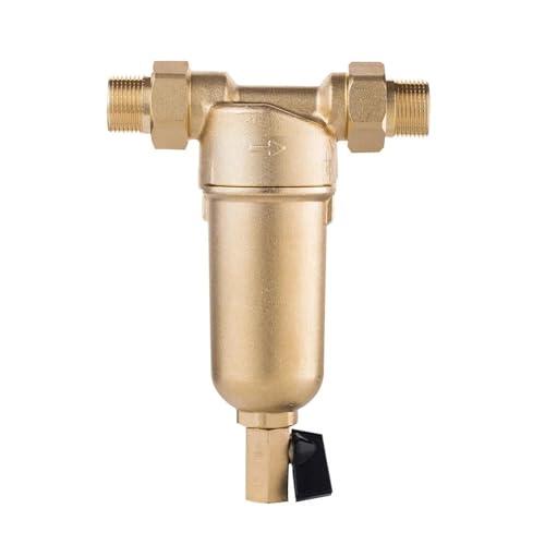Prefiltro de agua caliente Sistema purificador de latón completo Prefiltro de malla de acero inoxidable con indicador de agua caliente Con función de filtración de alta eficiencia(Whole brass,25MM 0.7