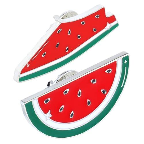 HORIALENCE 2 Broches De Sandía Para Ropa Broche De Solapa Fruta Pin Para Bufandas Suéteres Y Abrigos Moda Mujer