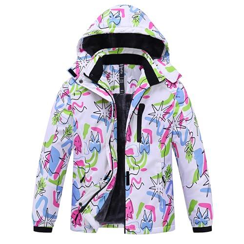 MoFiz Chaquetas Niña Invierno Chaqueta de Esquí Nina Chaqueta Ski Junior Abrigos Invierno Ski Jacket con Capucha Verde M