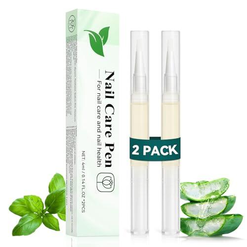 Nail Care Pen 8 ml, 2 unidades de bálsamo de cuidado de uñas hidrata y fortalece las uñas con aloe vera, aceite de árbol de té, vitamina E y más