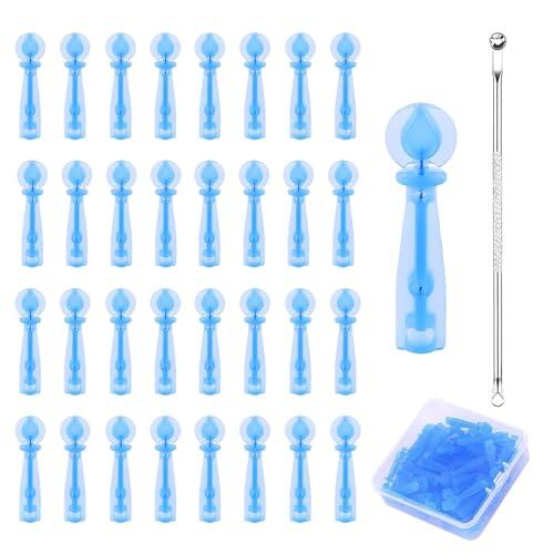 Weenwill Removedor de Puntos Negros,100 PCS Agujas para Eliminar Espinillas y Acné y 1 Herramienta 2 en 1 para Eliminars Espinillas,Kit Profesional para Eliminar Espinillas y Puntos Negros