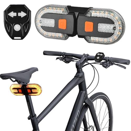 Luz LED de Control Remoto Señal de Giro, Luz Trasera para Bicicleta con señal de Giro, Luz Trasera LED de Bici-cleta Recargable por USB, Lu-z Tra-Sera de Bicicleta con Intermitentes, Impermeable