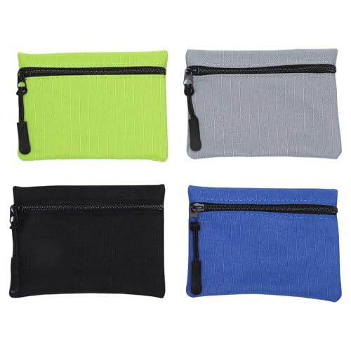 KQDRAVINE 4 Monedero Pequeño, Mini Bolsitas para Monedas de Tela Oxford, Bolsitas Portátiles con Cremallera para Monedas, Monedero Hombre Pequeño, Monederos para Niños