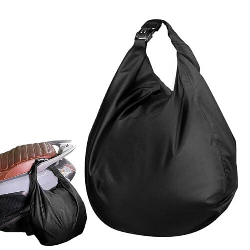Bolsa de almacenamiento antirrobo para casco con cerradura, material Oxford impermeable, mochila grande para casco de motocicleta para montar con cremallera segura, bolsa de hombro de viaje para