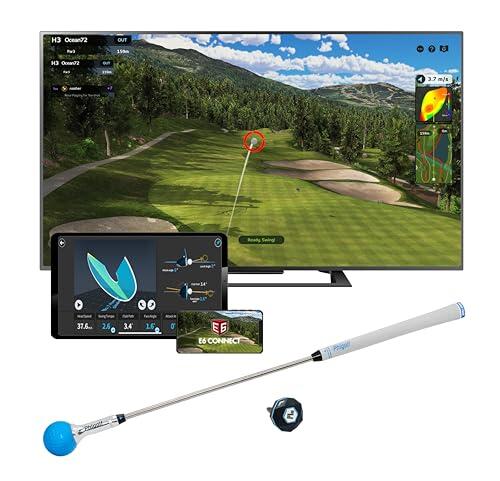 PHIGOLF Phigolf2 - Simulador de Golf con Palo retráctil para Uso en Interiores y Exteriores, Entrenador de Swing de Golf con Sensor de Movimiento y análisis de Swing 3D, aplicación Compatible con E6