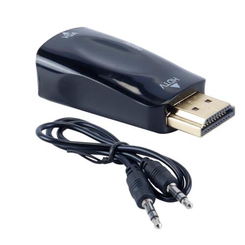 Orivin Adaptador HDMI a Jack 3.5, Convertidor HD 1080P HDMI Hembra a VGA Hembra con Cable De Audio De 3.5 Mm