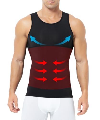 Mauro Kane Camisa de Compresión Hombre Faja Chaleco Hombre Adelgazantes Camisetas Deportivas sin Mangas Fitness