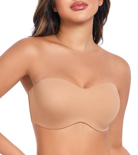 DotVol Diario Sujetador sin Tirantes Multiposiciones Ajustables para Mujer con Aros (95D,Fur)
