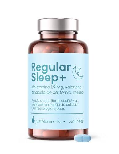 Melatonina alta concentración 1,9mg - Regular Sleep - Tecnología bicapa para un sueño reparador - Valeriana, melisa y amapola de California - 90 comprimidos para 3 meses de suministro