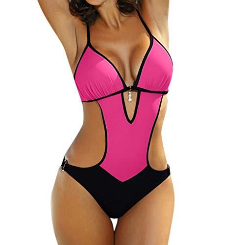 Bañadores Mujer Piscina Talla Grande Bañador Reductor Barriga Natación Una Pieza Vientre Plano Bañadores Reductores Cintura Alta con Relleno Trajes De Baño Control De Abdomen Deportivo Trikini Playa