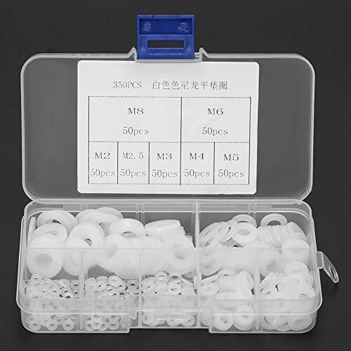 SUNGOOYUE 350 Piezas de Kit de Anillo de Cifrado de Lavadora de Plástico de Nylon para Proteger la Protección de la Superficie y la Prevención de fugas. Ideal para Reparación y Mantenimiento
