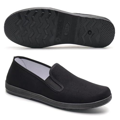 Zapatos de Tela para Artes Marciales Calzado Tradicional Chino de Tai chi y Kung fu Zapatos de Lona para Hombres y Mujeres. Black EU Size 43