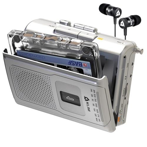 K8 Reproductor Cassette con Radio Am-FM, Micrófono y Altavoz Integrados