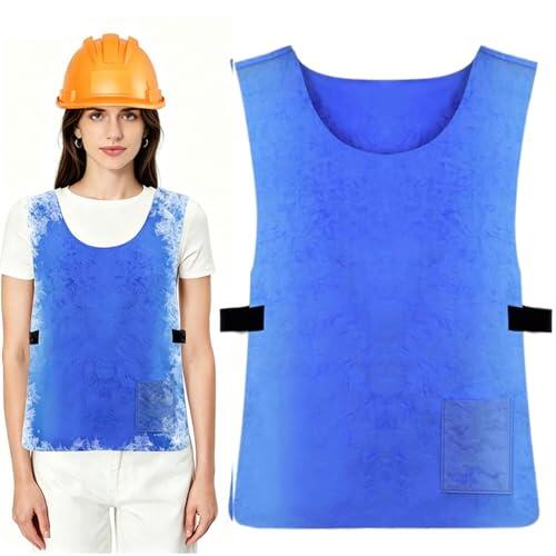 Chaleco Hielo, Chaleco PVA Refrigeración Anti Calor Verano Unisex, Chalecos Refrigerante para Hombres y Mujeres Ajustable, Chalecos de Enfriamiento Evaporativo, para Deportes Al Aire Libre