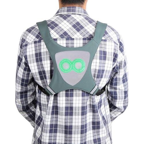 Chaleco luminoso para correr, chaleco reflectante para correr con luces RGB, equipo de seguridad impermeable para ciclismo, adecuado para mujeres, hombres, adultos y niños, para correr y