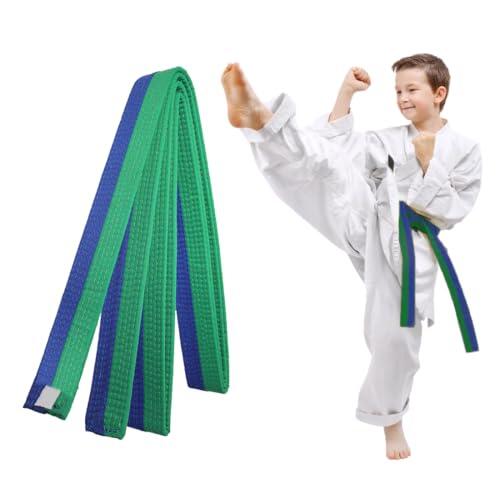 COYUN 1 Piezas Cinturón Taekwondo Verde y Azul, Cinturón de Judo, Cinturón de Artes Marciales, Cinturones de Judo de Karate, Cinturón de Taekwondo Para Artes Marciales, Cinturón de Taekwondo, 220cm