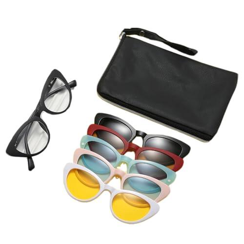 osiuujkw Gafas de sol polarizadas con clip magnético para hombre y mujer, duraderas, modernas, con piezas intercambiables, para PC, 2351D