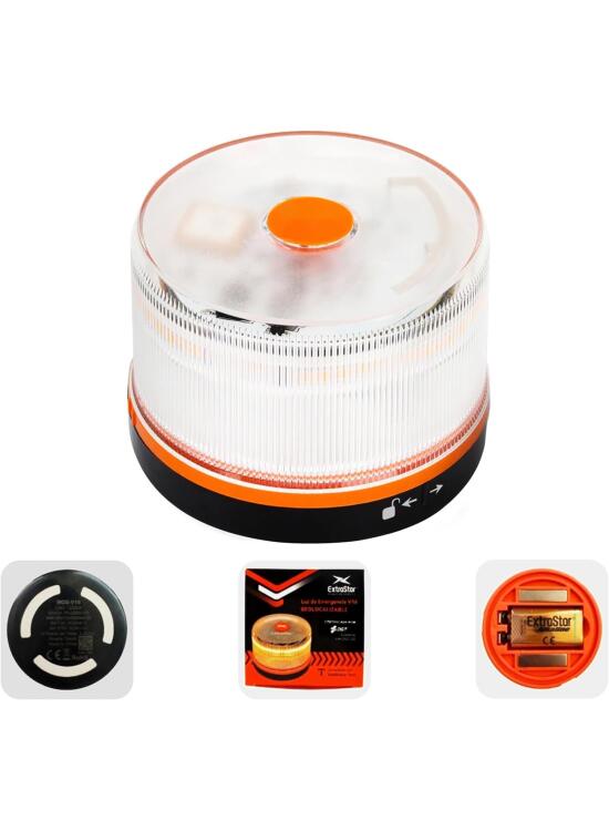 HIBRON EXTRASTAR Luz Emergencia Baliza V16 Homologada DGT con Geolocalización, Baliza Coche Conectada DGT 3.0, Datos Incluidos hasta 12/2038