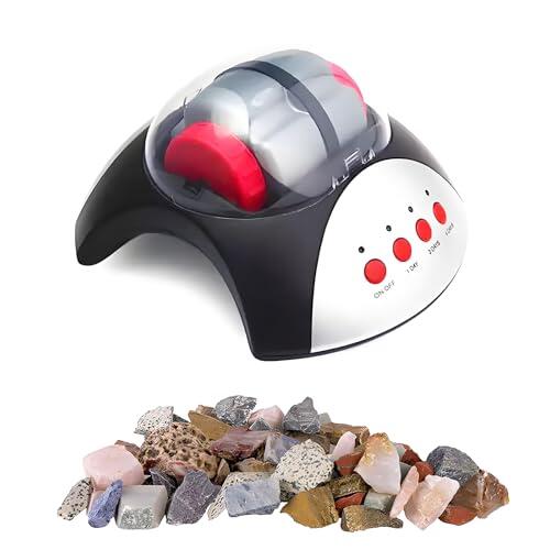 Máquina Pulidora De Rocas, Kit Pulidor De Piedras, Suministros Eléctricos para Experimentos De Ciencias Físicas DIY, Juguete Pulidor, Apagado Automático, Bajo Nivel De Ruido, Pulidor De Gemas, Kit