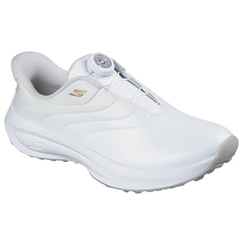 Skechers Mujer Go Golf Women's Synthetic Upper Dial Closure Spike Less Golf Shoes Slip-In Entrenador, White Twist Fit, 38 EU