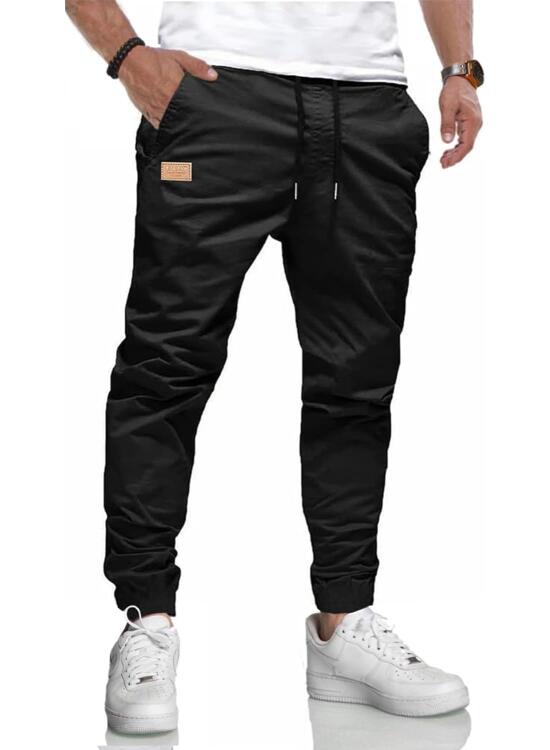Pantalones Casual Hombre Pantalón de Cargo Algodón Largos Elásticos Jogging Pants con Bolsillos
