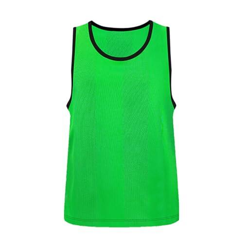 Chaleco sólido sin mangas para niños Tops Casual Popularidad lateral Tenedor ancho Fitness Ropa deportiva Chaleco suelto Camiseta de bicicleta de montaña, verde, 10-15 Jahre