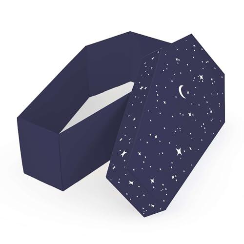 FOLDZILLA Ataúd de cartón para perros, gatos y animales pequeños, 36 x 19 x 11 cm, ataúd de cartón para despedida pietätvollen - cielo estrellado