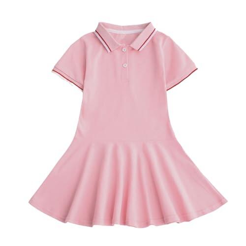 Vestido de tenis sin mangas para niño niña vestido plisado deporte golf bádminton voleibol Sportwear 6-14 años, rosa, 3-4 Años