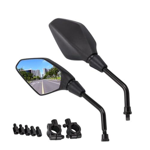 2 Espejos Retrovisores Moto Homologados E24 – Universales 7/8" 22mm, Roscas 8mm/10mm, Ajustables y Plegables 360°, para Scooter, ATV, Quads y Ciclomotor