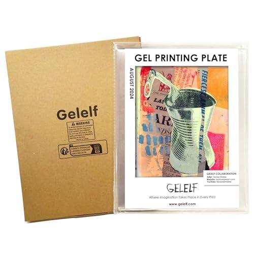 GELELF Placa de impresión de gel de nueva generación, placa de impresión de fórmula mejorada para arte de impresión en gel, kit de monoimpresión de gel, accesorios de impresión, sin envejecimiento y