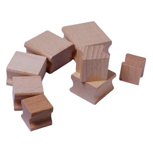 Orivin Paquete de 10 soportes de madera para sellos de goma de 30 x 30 mm: bloques de madera dura para hacer sellos (marrón)