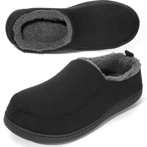 Anmerl Zapatillas para Hombre y Mujer con Espuma Memoria Pantuflas Invierno Cálidas Mocasín Zapatos de Estar por Casa, con Forro Suave de Felpa y Suela de Goma Antideslizante, Interiores y Exteriores