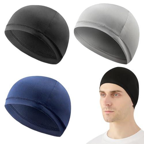 EULAPGOE Gorros Deportivos Unisex para Ciclismo y Actividades al Aire Libre–Pack de 3 Unidades–Talla única Ajustable,Tejido Transpirable antirrugas–Colores Oscuros versátiles para Senderismo,Pesca y