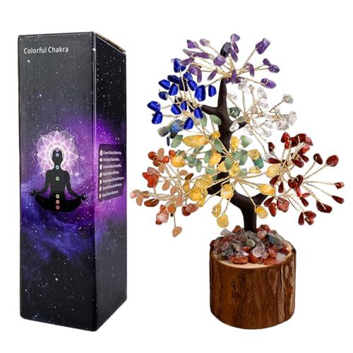 LUMITERRA Árbol de la Vida de Cristal, árbol de Decoración de Cristal, Árbol De 7 Chakras Regalo, Decoración Feng Shui, Accesorios De Reiki, para Chakra Reiki Regalo, Decoración del Hogar