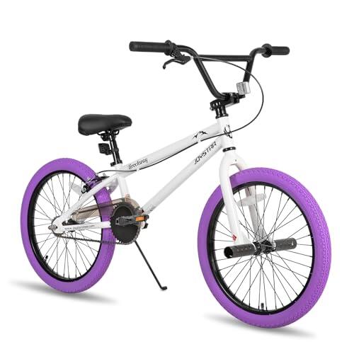 JOYSTAR Gemsbok 20 "Freestyle BMX para niños y niñas de 7-11 años, 20" Bicicleta para niños，púrpura