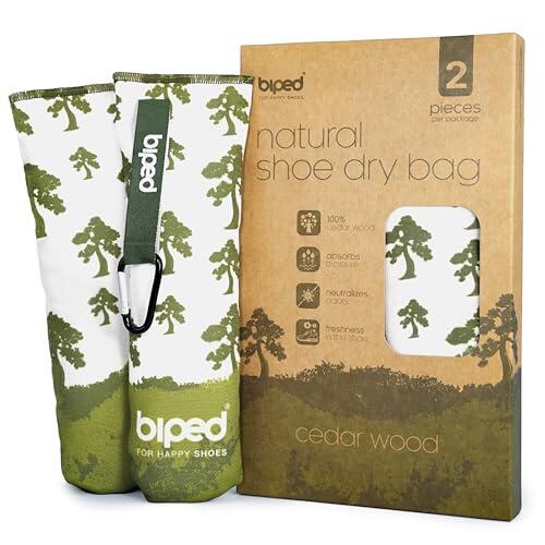 biped natural secador de zapatos de madera de cedro – 1 par de almohadillas elimina olores de forma natural – sin productos químicos – para zapatos frescos z2927