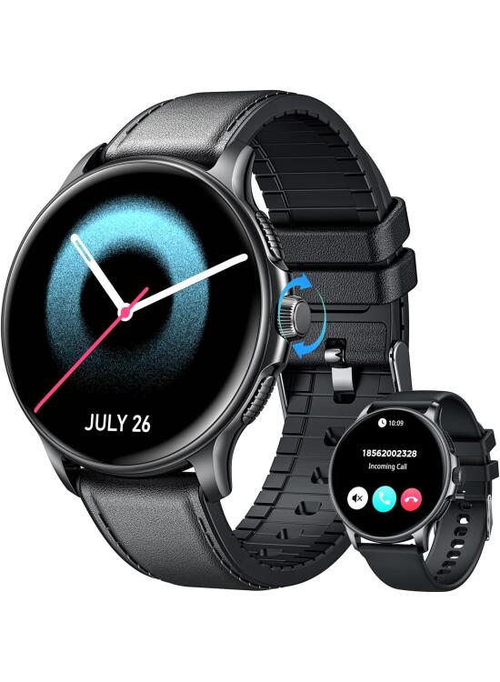 Reloj Inteligente Hombre Smartwatch con Llamadas: 1.43" Redondo AMOLED Display de Pulsometro Presion Sueño Arterial 100+ Modo Deportivo Podómetro IP68 Impermeable con Smartwatch para iOS Android
